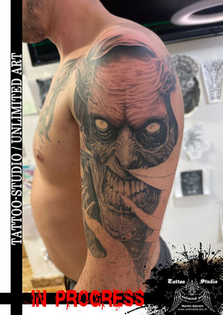 Oberarmtattoo / In Progress / In Arbeit / Teufel