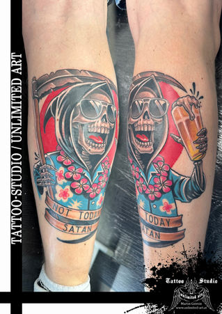 NOT TODAY SATAN TATTOO