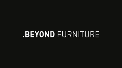 'Beyond Furniture' logo over a black background
