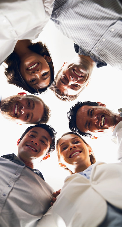 happy-business-people-with-their-heads-t