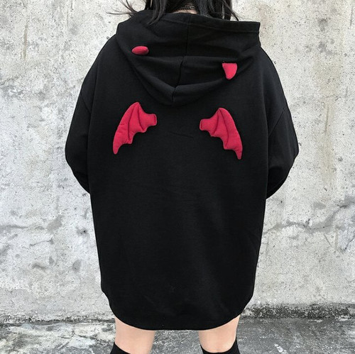 black devil horn moletom com capuz