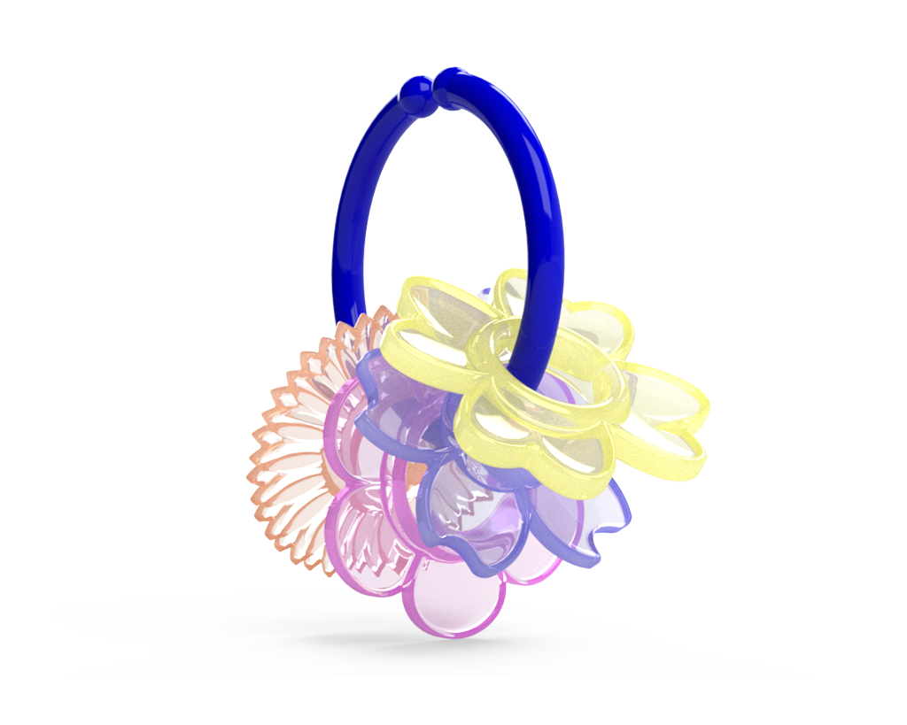 Item# 50219 WaterFilledTeetherChain Soother 4pk (Flowers)  3M+