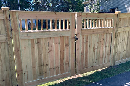 Pressure treated spindle top double drive wood gate