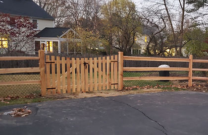 Concave spaced cedar wood gate