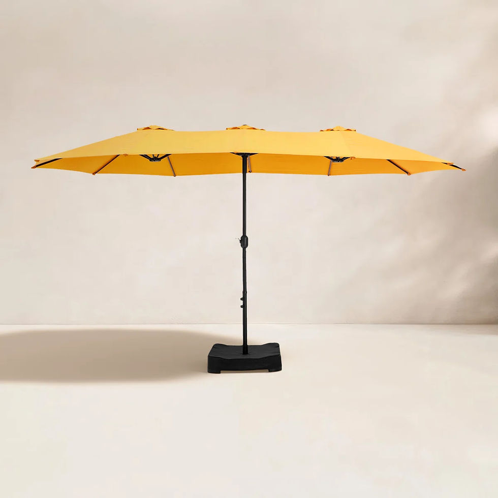 Thumbnail: Nyasia 15’ x 9’ Rectangular Market Umbrella with Base