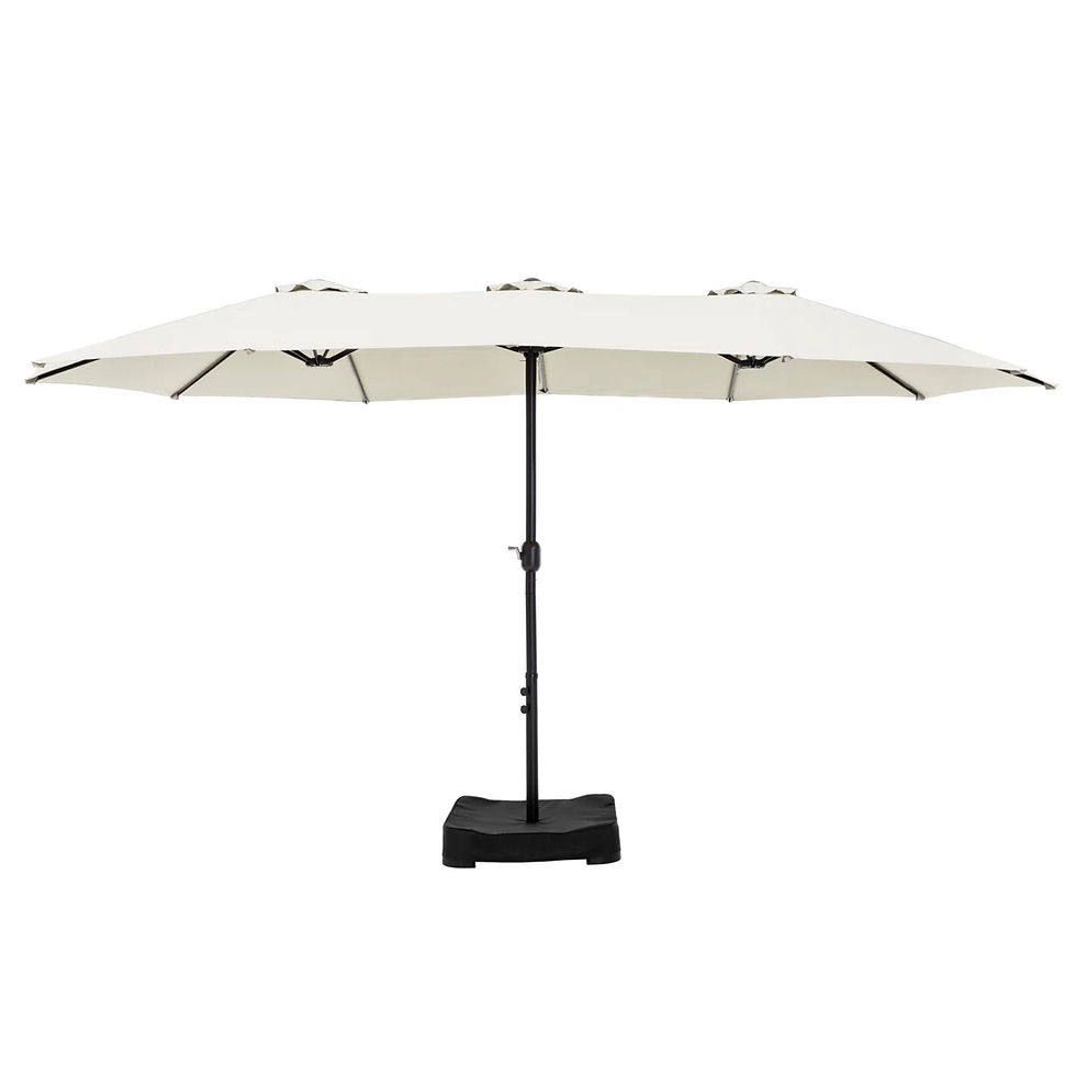 Thumbnail: Nyasia 15’ x 9’ Rectangular Market Umbrella with Base