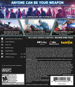 Watch Dogs Legion Back of Box