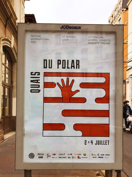 Identité visuelle affiche Quai du Polar rouge et blanche