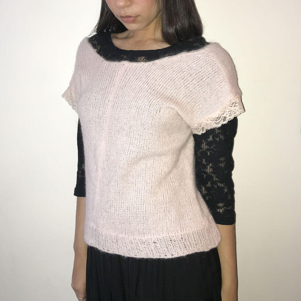 Thumbnail: blush pink lace blouse