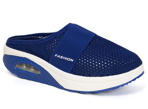 Thumbnail: Plus Size Wedge Heel Baotou Mesh Casual Slippers
