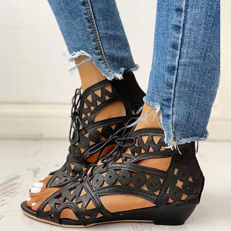 Fashion Cutout Sandals for Women - Low Heel Summer Shoes