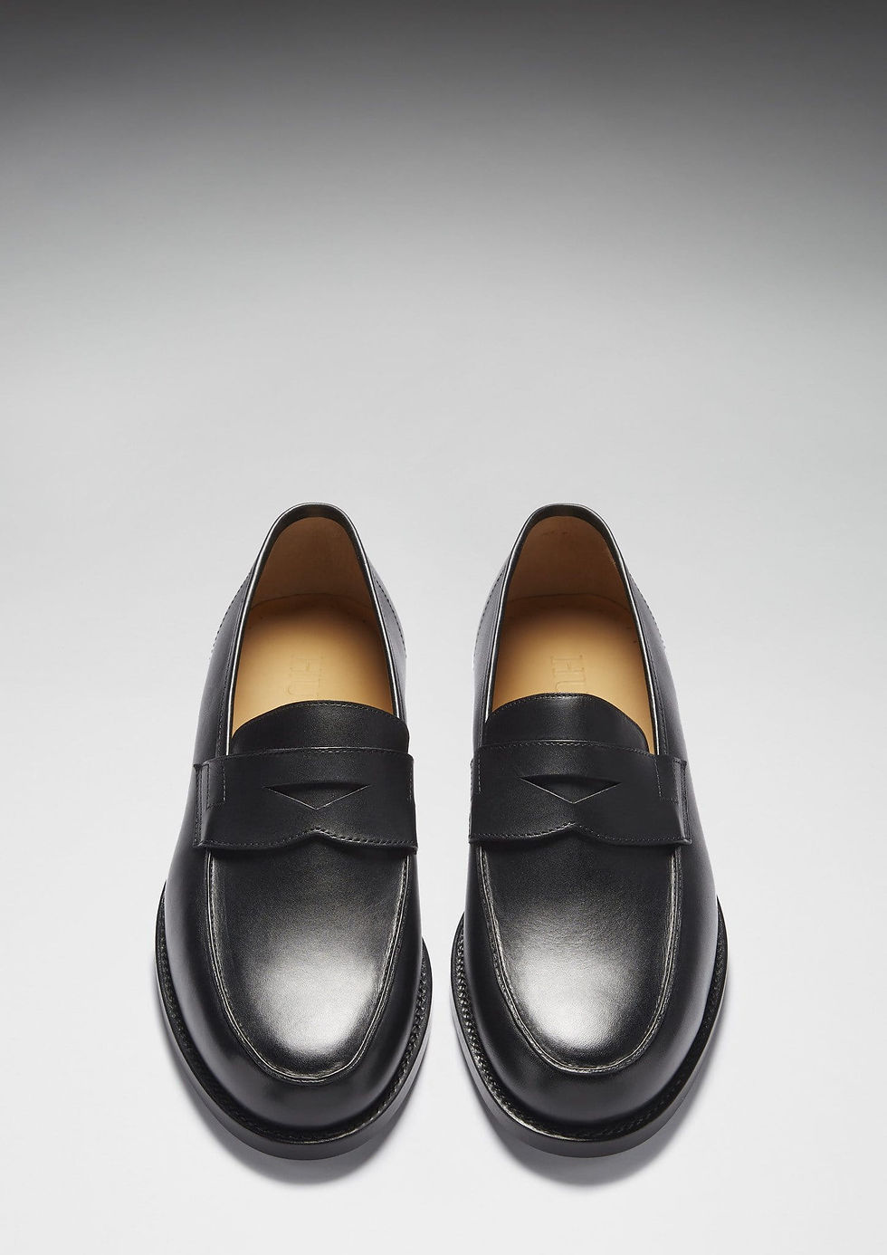 Thumbnail: Black Leather Loafers, Welted Leather Sole