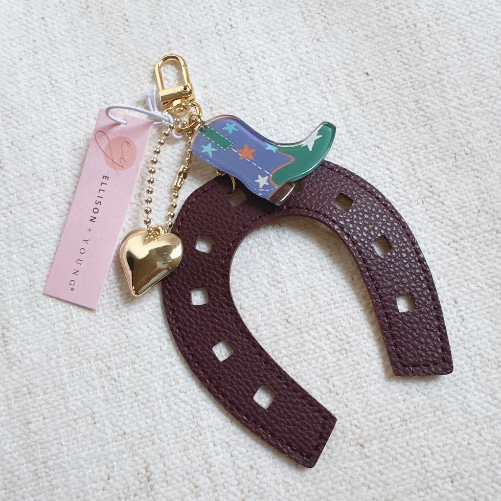 Thumbnail: Western Horseshoe Bag Charm – Cowboy Boot & Heart