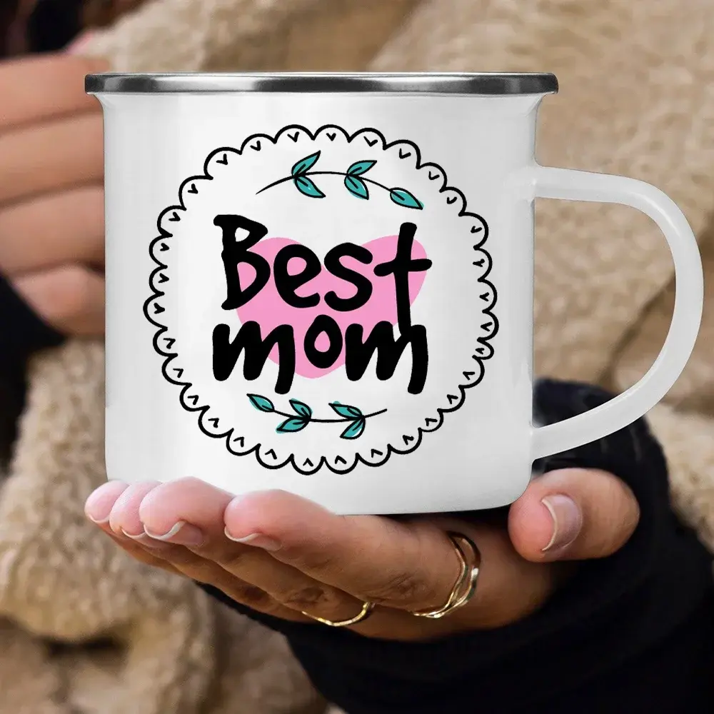 Best Mom Enamel Cups Mommy Birthday Gifts Best Mom Ever Mug Mother's Day Gift