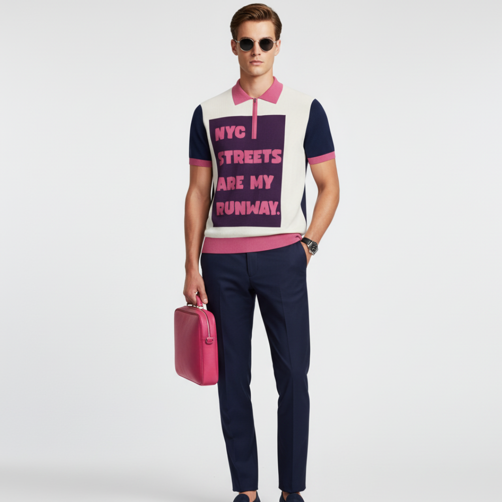 “MEATPACKING cashmere polo by BYMANYC New York with premium soft knit and modern tailored fit.”