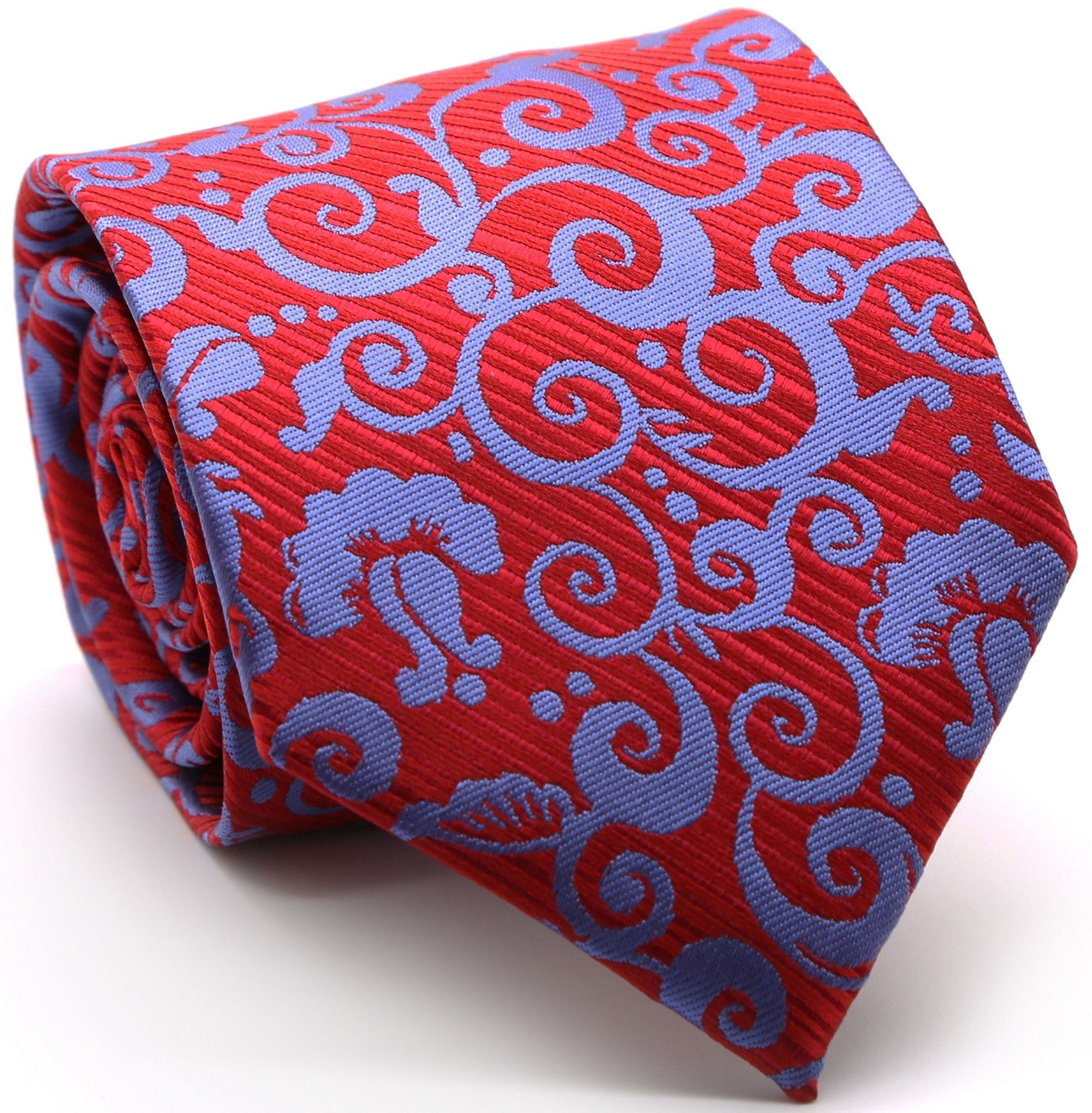 “Men’s classic red paisley pattern business casual necktie and hanky set, perfect for dads and formal occasions."