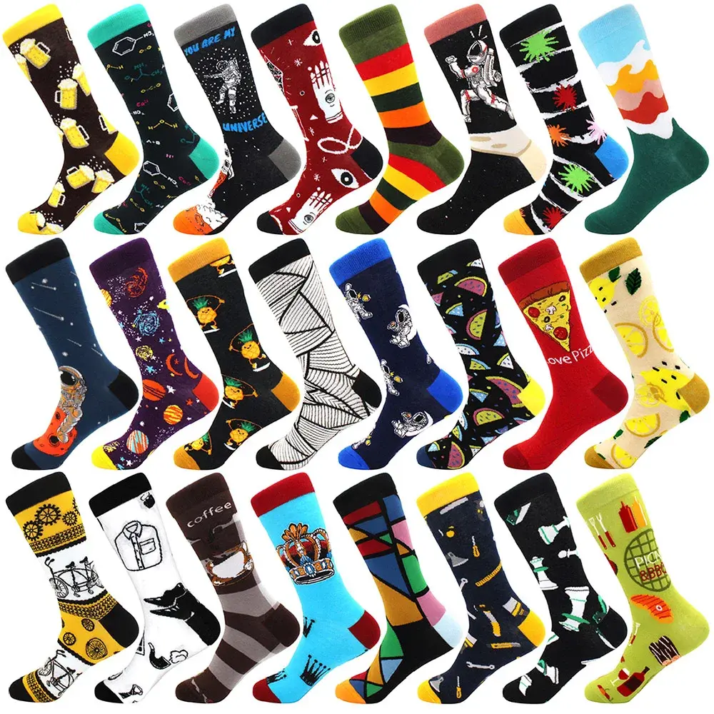 Fashion Funny Men's Socks Hip Hop Harajuku Kawaii Cartoon Cotton Socks for Men