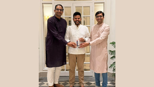 Civil Aviation Minister Ram Mohan Naidu meets Skyroot Aerospace founders