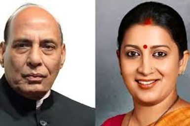 Senior BJP Leaders And Union Ministers Rajnath Singh & Smriti Irani File Nominations