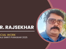 Dr. Rajsekharfrom Karnataka wins with the prestigious Netaji Smriti Puraskar 2025.