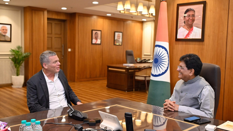 Union Minister Piyush Goyal holds meeting with Check Point Software CEO Nadav Zafrir in New Delhi