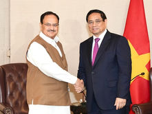 BJP National President J P Nadda meets Vietnamese PM Pham Minh Chinh