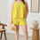 Thumbnail: Plus Size Textured Top Elastic Waist Short Sets