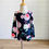 Thumbnail: Elegant Black Floral Long Sleeve Booty Short Leotard