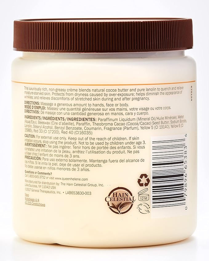 Thumbnail: Queen Helene Natural Cocoa Crème, Cocoa Butter, 15 oz.