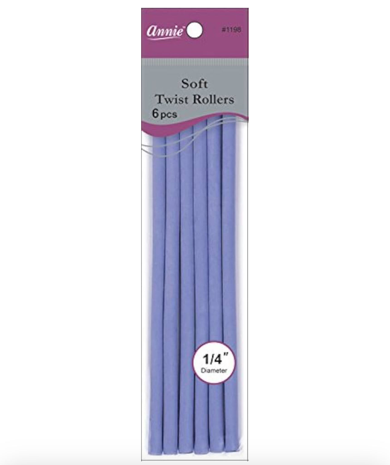 Annie Soft Twist Roller, Lavender, 6 Count