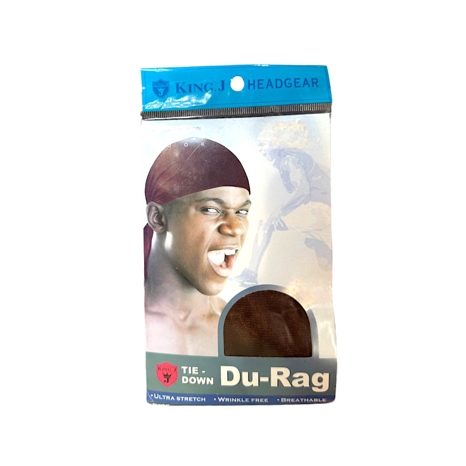 King J Headgear Brown Tie Down Du-Rag