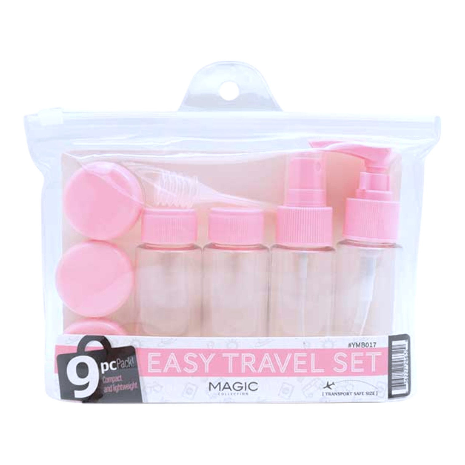 Magic Collection Pink Easy Travel Set 9pcs Empty Bottle