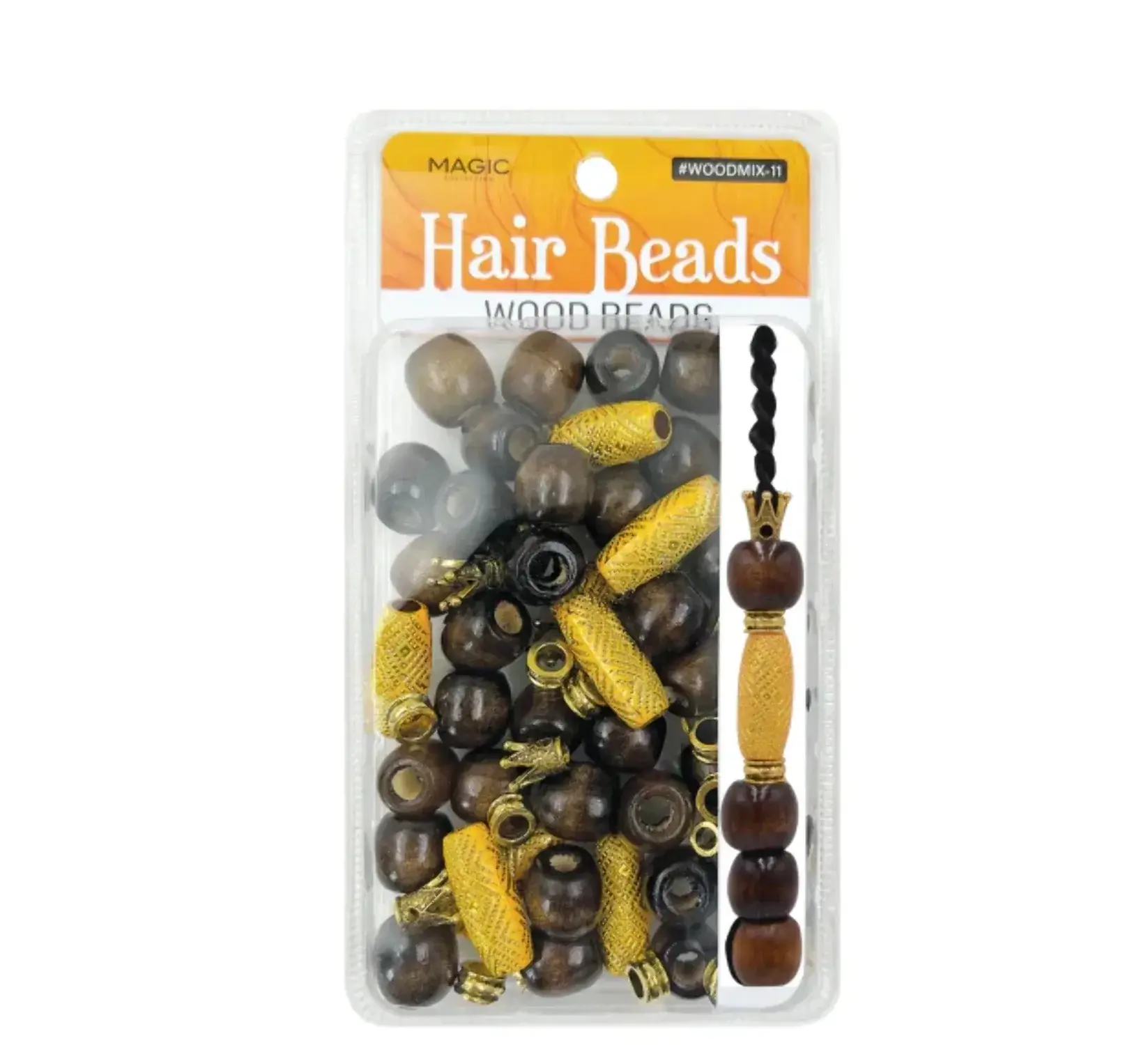 Magic Collection Hair Beads Wood Beads #WOODMIX-11