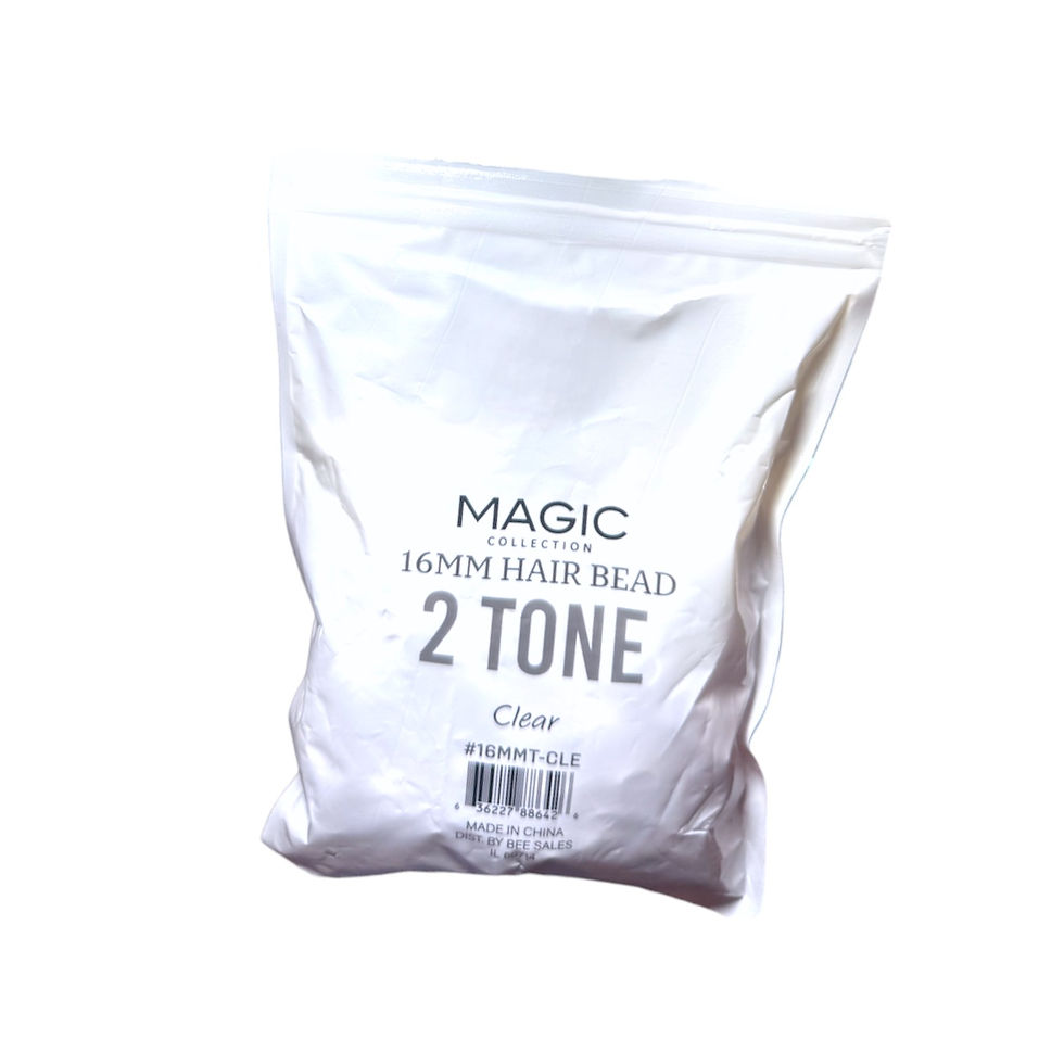 Thumbnail: Magic Collection Two Tone Clear and White 16mm Round Hair Beads