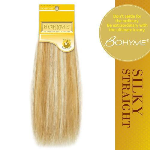 Thumbnail: Bohyme Gold 100% Remi Human Hair Silky Straight 12", Color 27