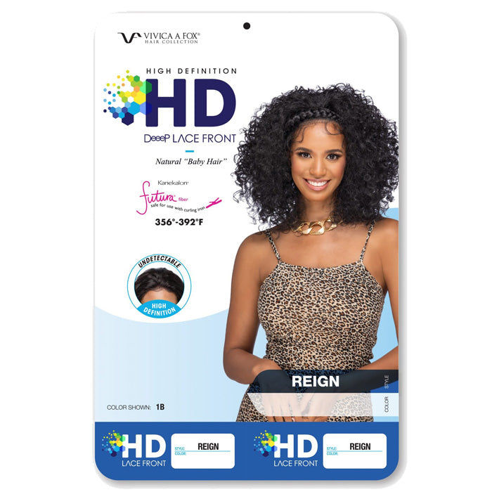 Vivica A Fox 2.5" HD Deep Lace Front Pre-Braided Wig - REIGN, Color 1B