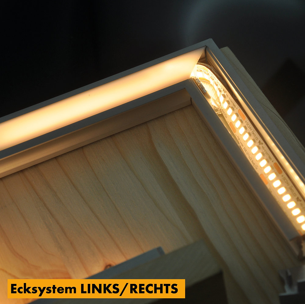 Saubere Lichtführung in Ecken – das ECOLED Ecksystem macht den Unterschied