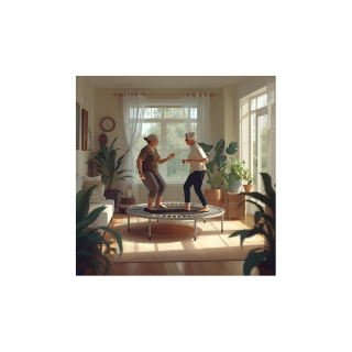 “Bouncing my way to better mood, energy, and balance—one gentle jump at a time. 🟢✨ #WellnessMyWay #ReboundForHealth”