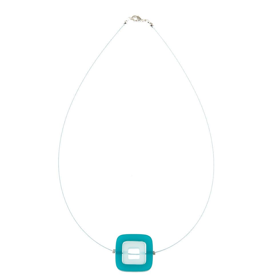 Thumbnail: Teal Retro Pendant Necklace