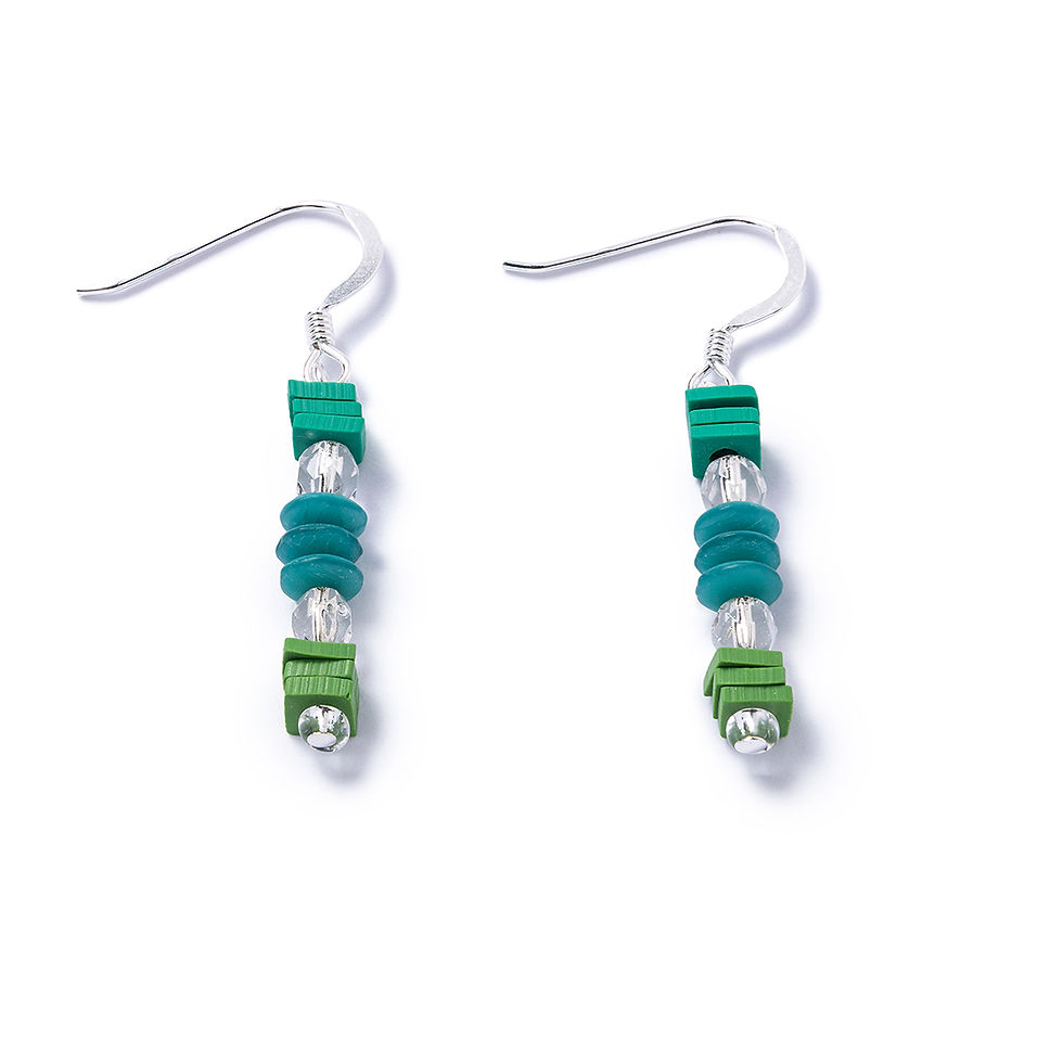 Thumbnail: Green Trio Marine Confetti earrings