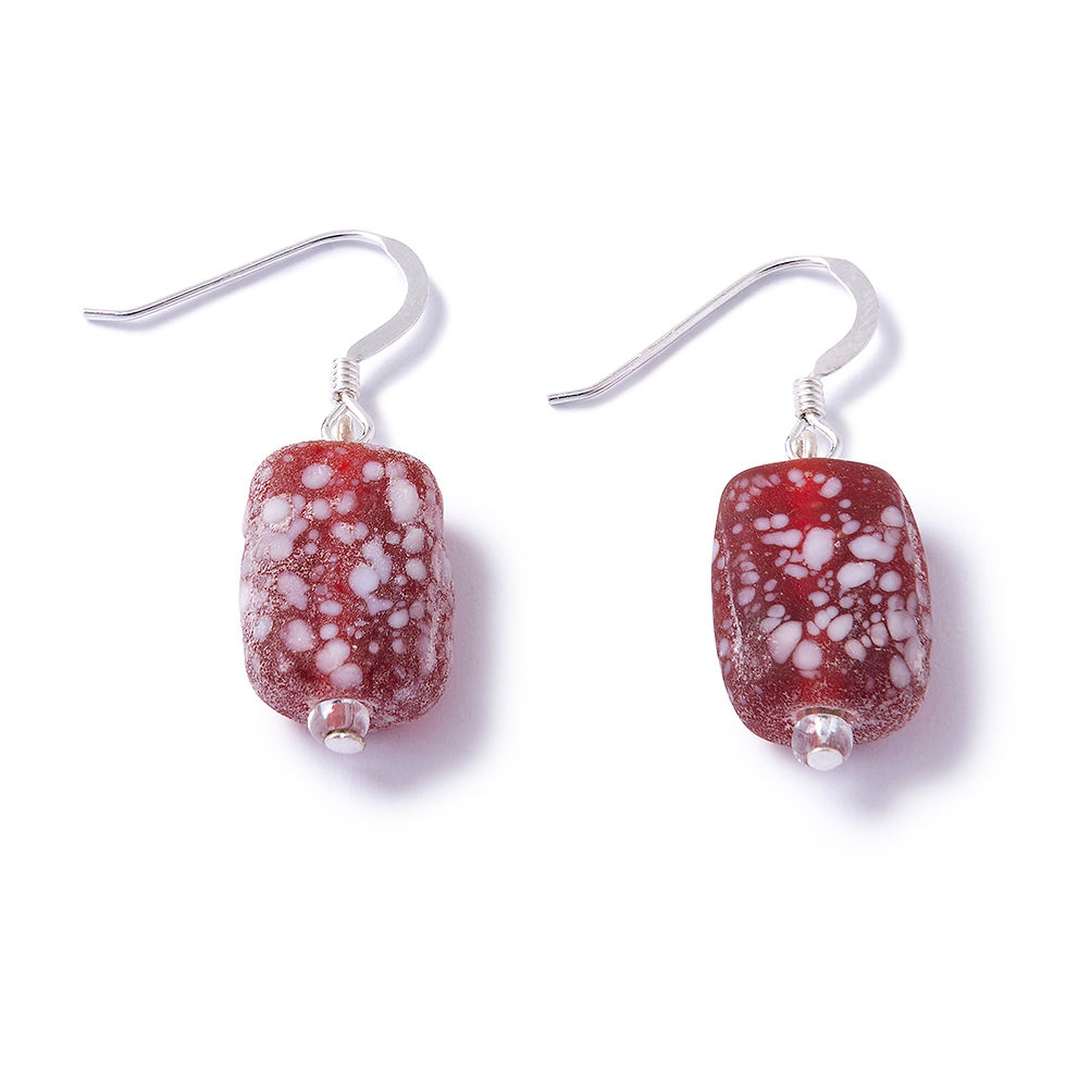 Thumbnail: Ocean Spray earrings in red on white background