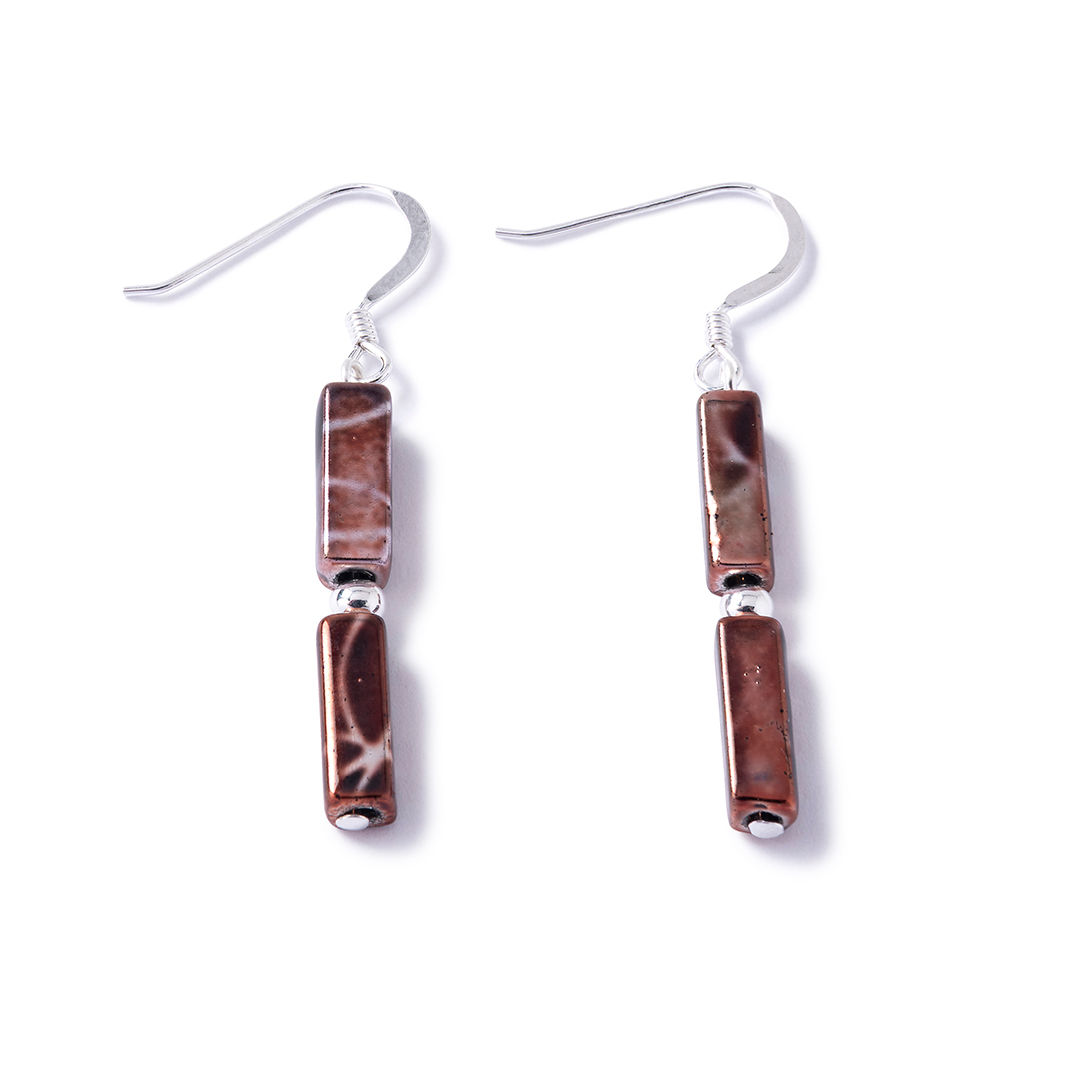 Molten Bronze Earrings on white background