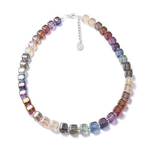 Fully beaded symphony necklace on white background