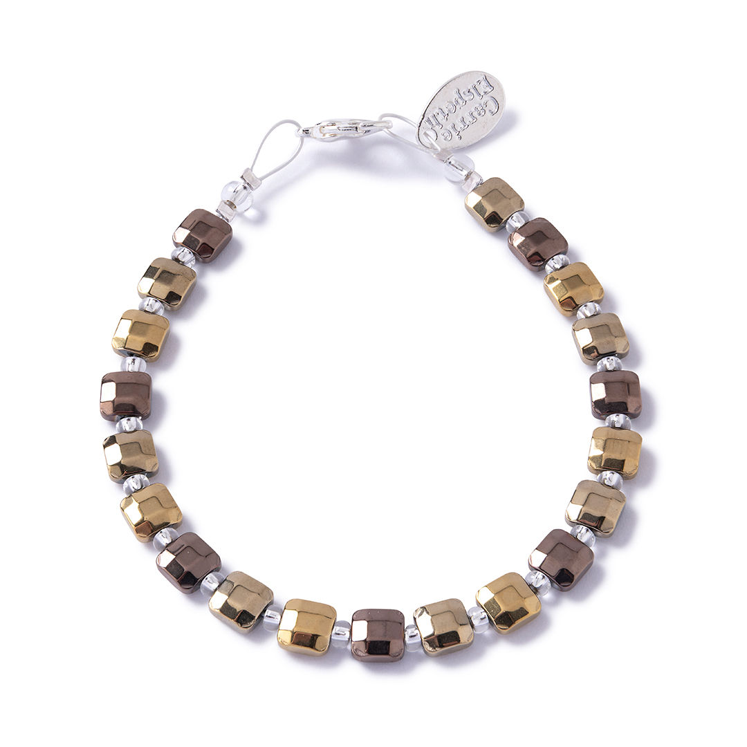 Golden Haematite Bracelet on white background