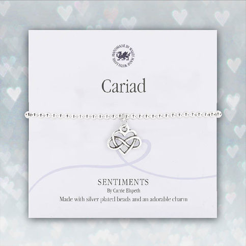 Cariad Sentiment bracelet with heart charm