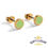Thumbnail: Gold Round Enamel Stud Earrings