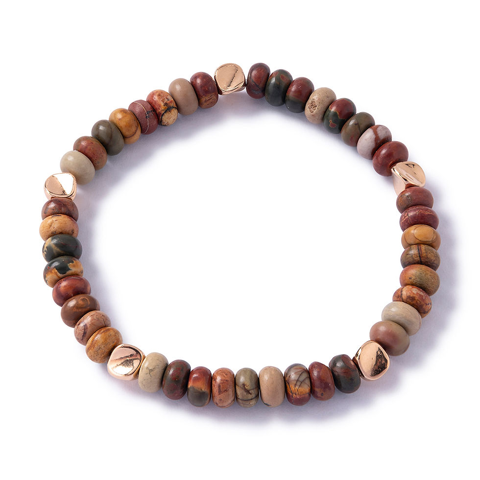 Natural Jasper Bracelet on white background