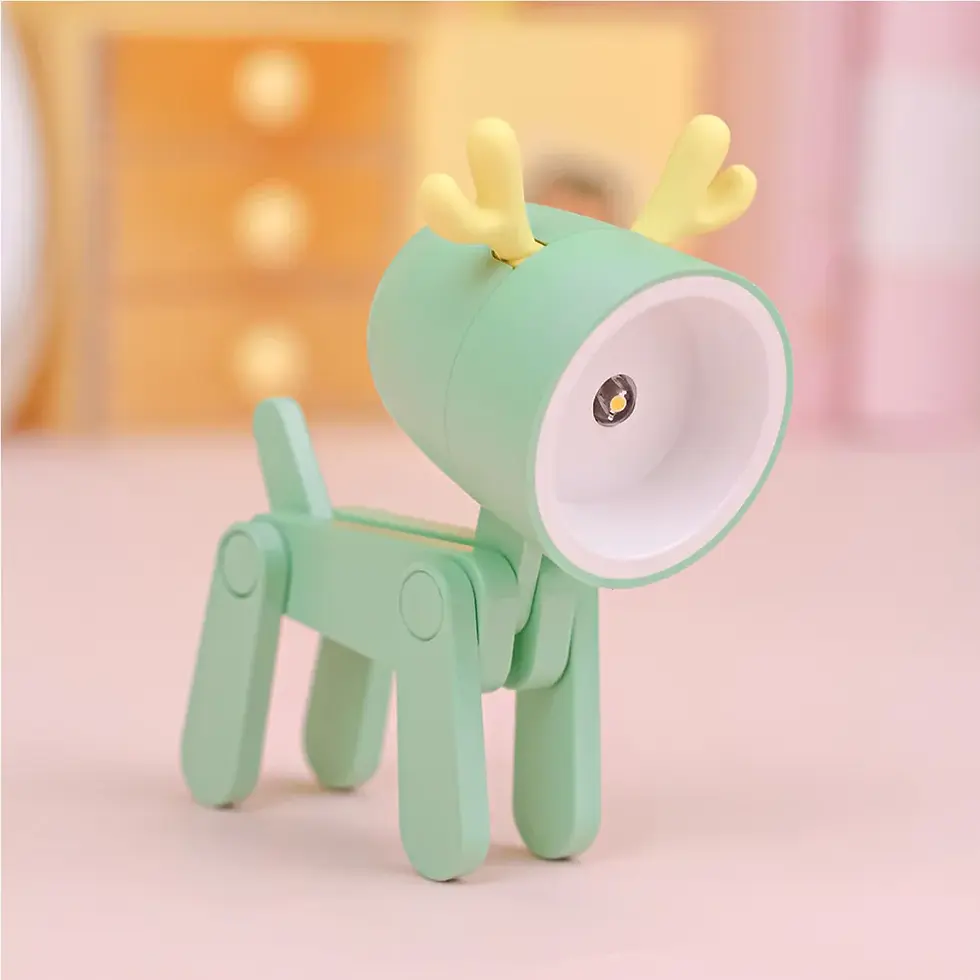 Thumbnail: LED Night Light Mini Folding Desk Lamp Cute Pet Lights Dog Deer Portable Night