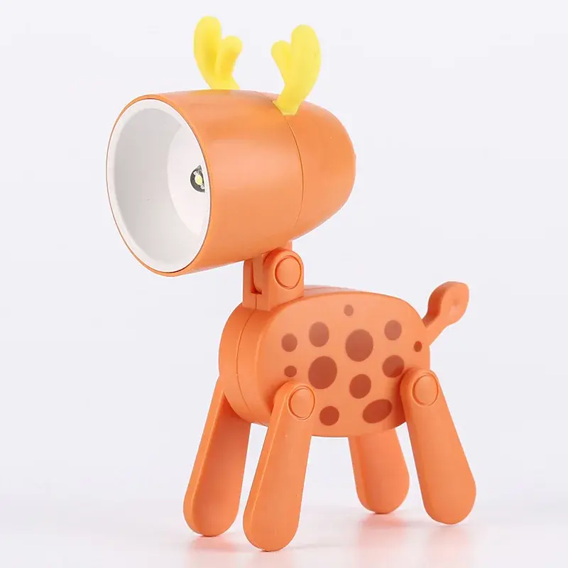 Thumbnail: LED Night Light Mini Folding Desk Lamp Cute Pet Lights Dog Deer Portable Night