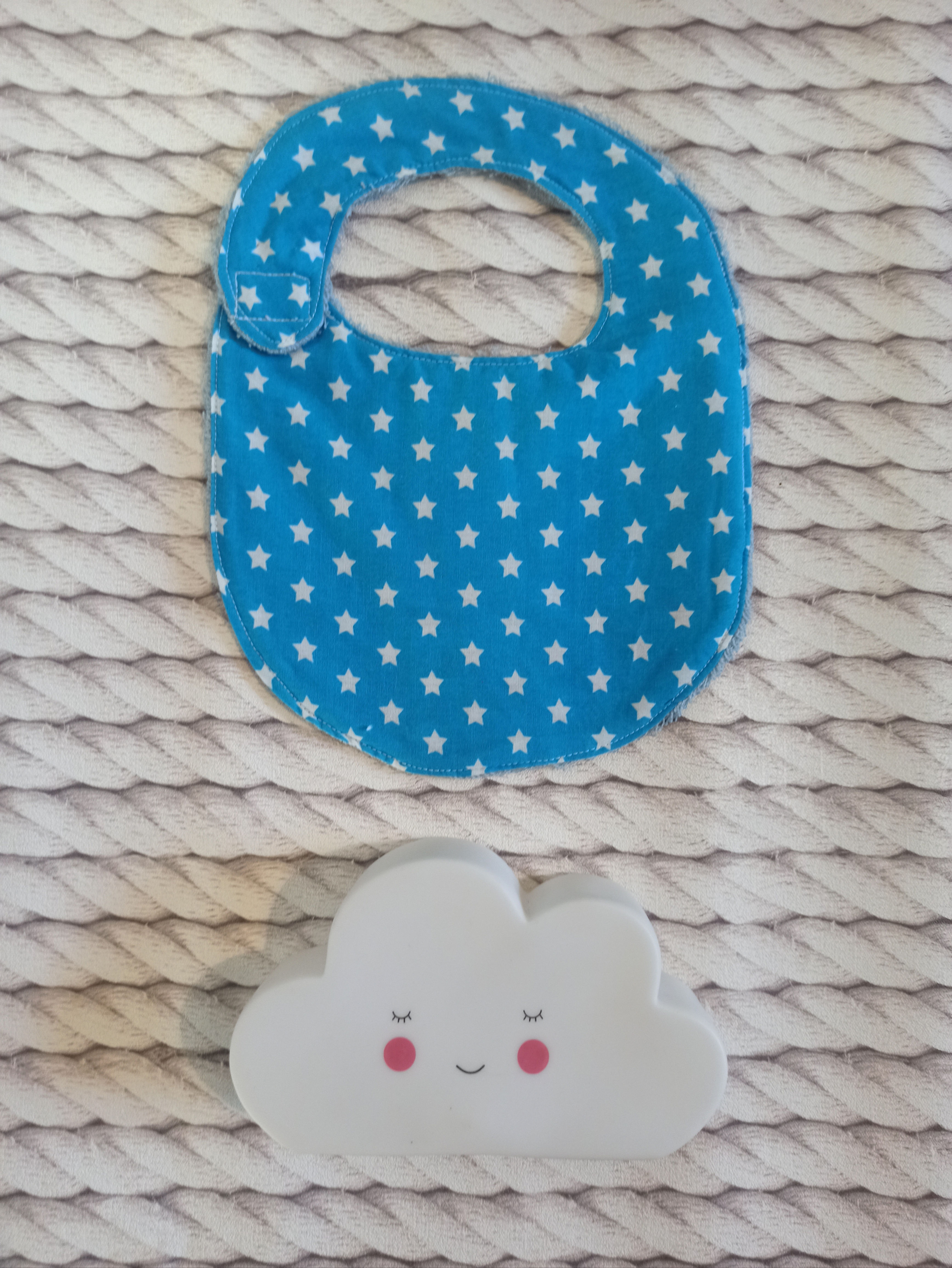 Mini Bavette Étoile blanche/ turquoise 